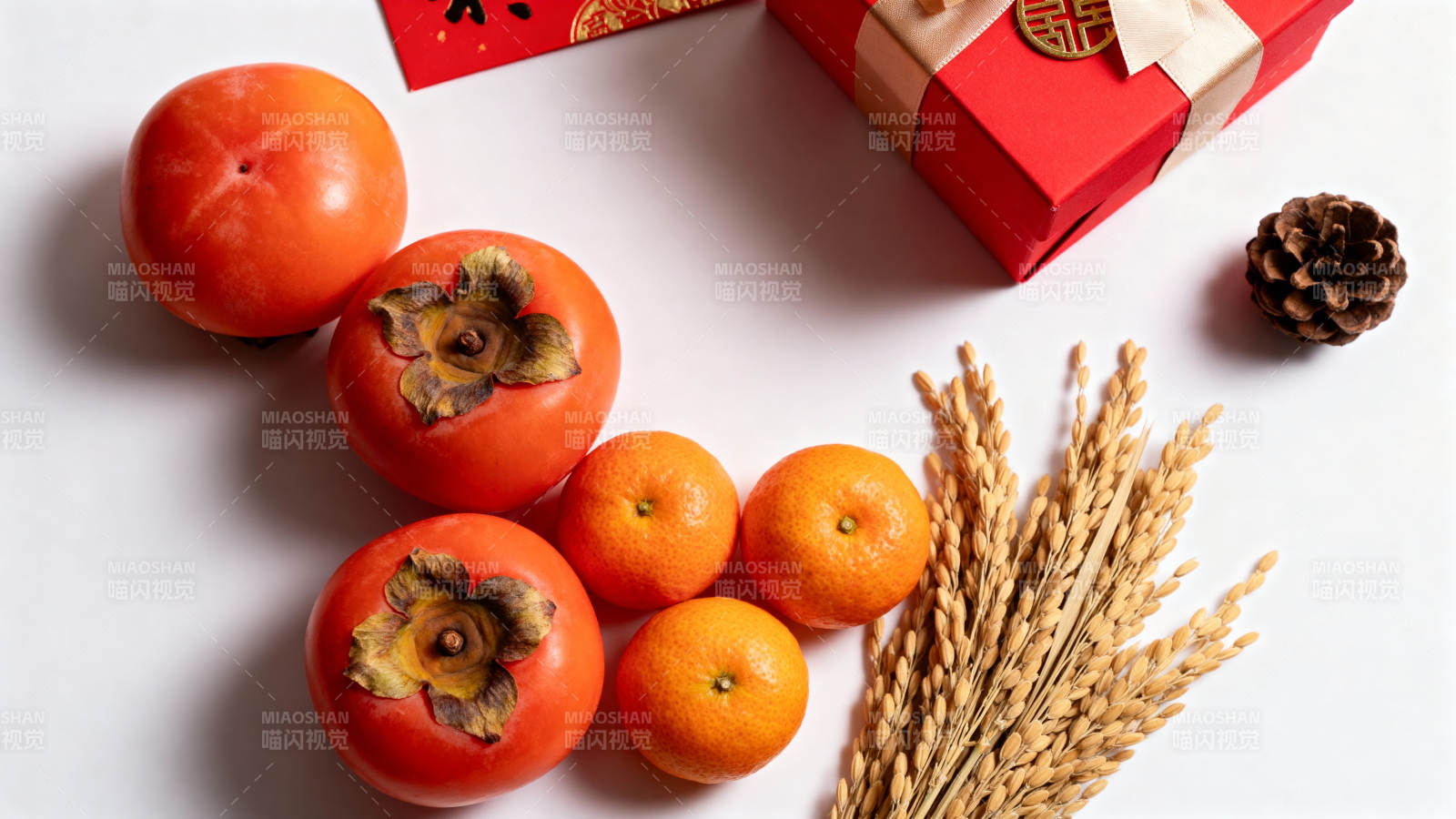 柿子与年货静物图片