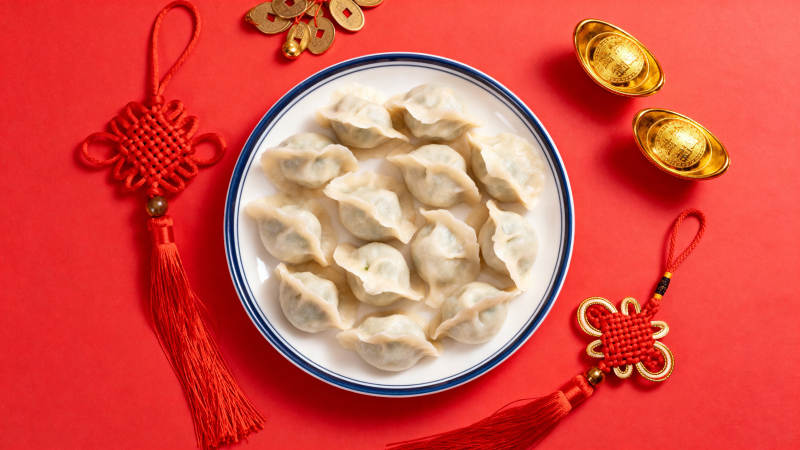 春节饺子喜庆图图片