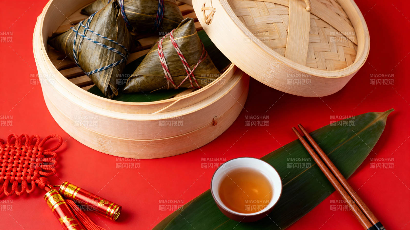 端午粽香伴茶韵图片