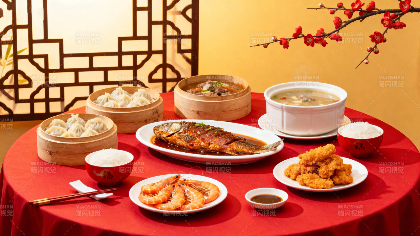 春节团圆饭图片