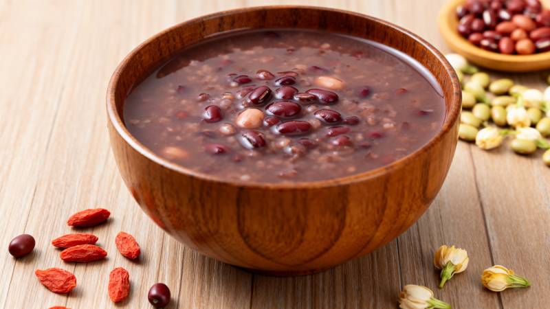 红豆粥配枸杞图片