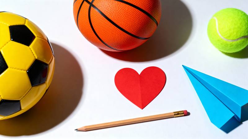 多彩玩具与纸飞机图片