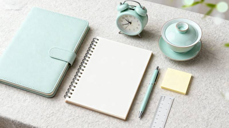 清新办公文具套装图片