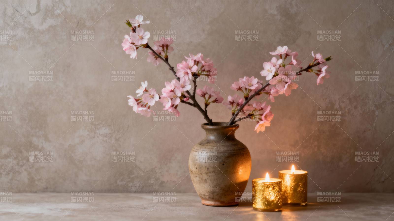 樱花烛光静谧美图片