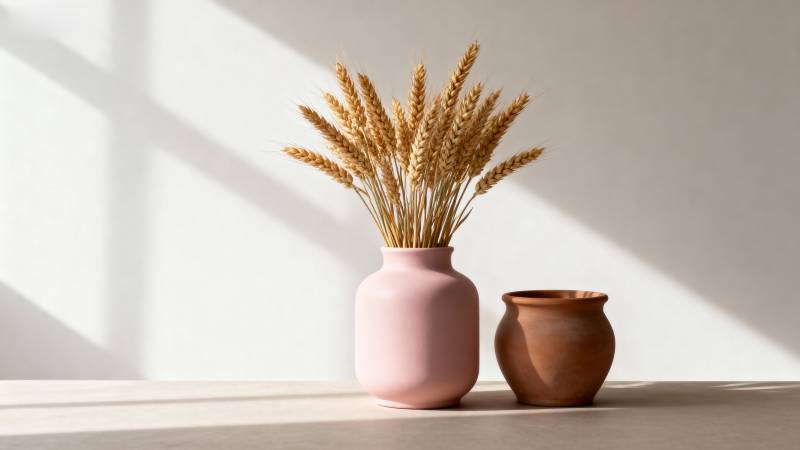 麦穗静物光影图片