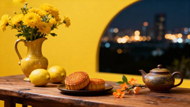 中秋月圆夜景图片