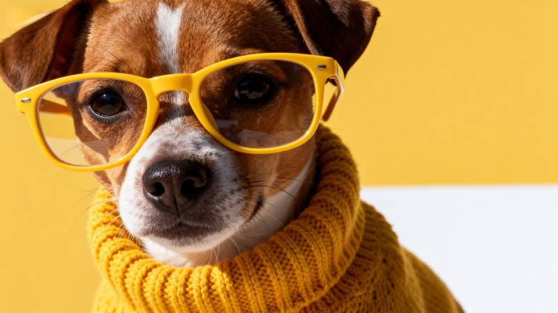 戴眼镜的狗狗图片