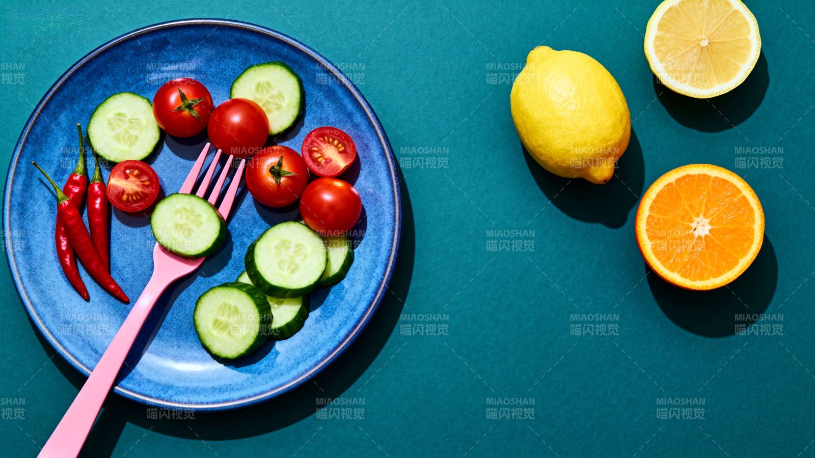 清新蔬果拼盘图片