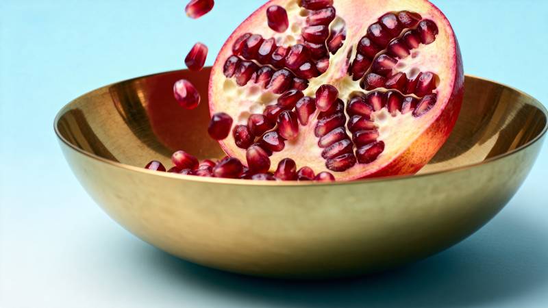 石榴籽落入金碗图片