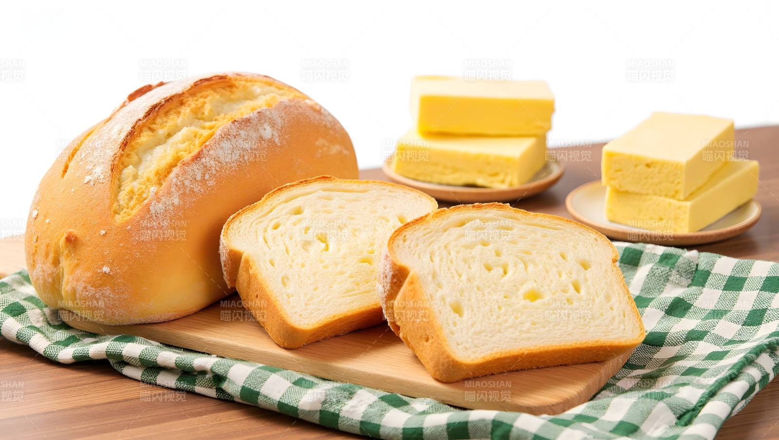 面包与黄油摆盘展示图片