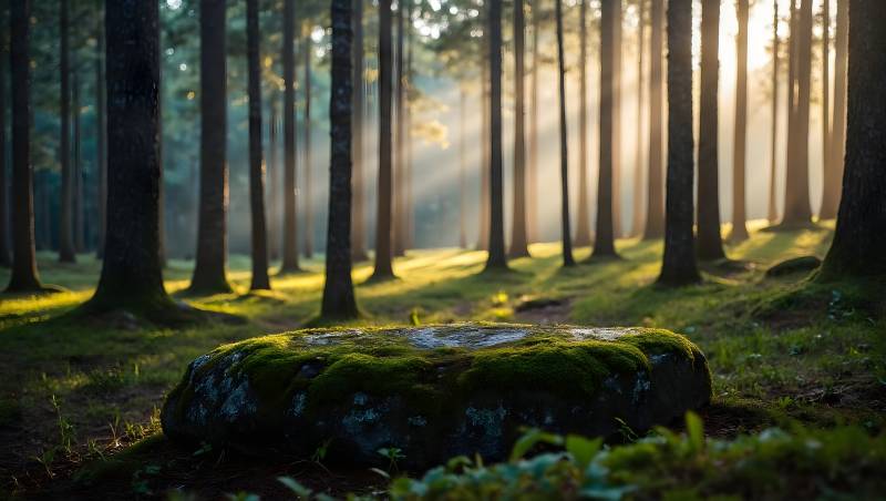 晨光森林静谧景图片