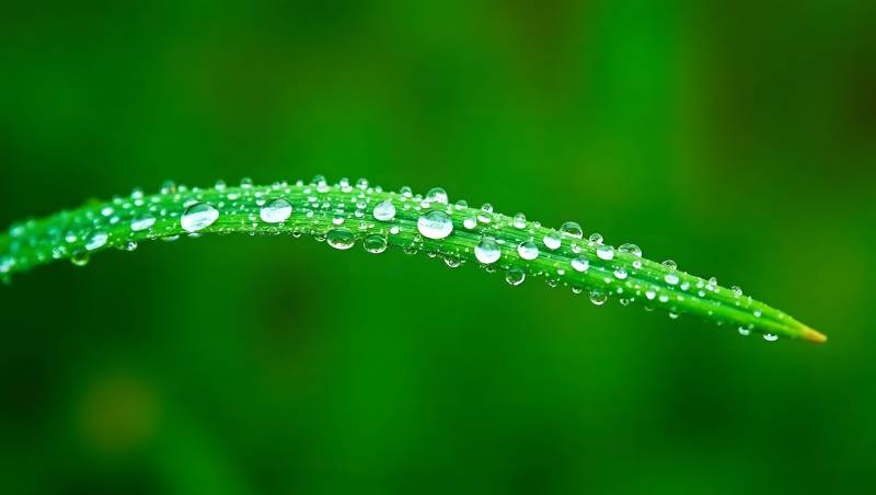 绿叶水珠特写清新自然图片