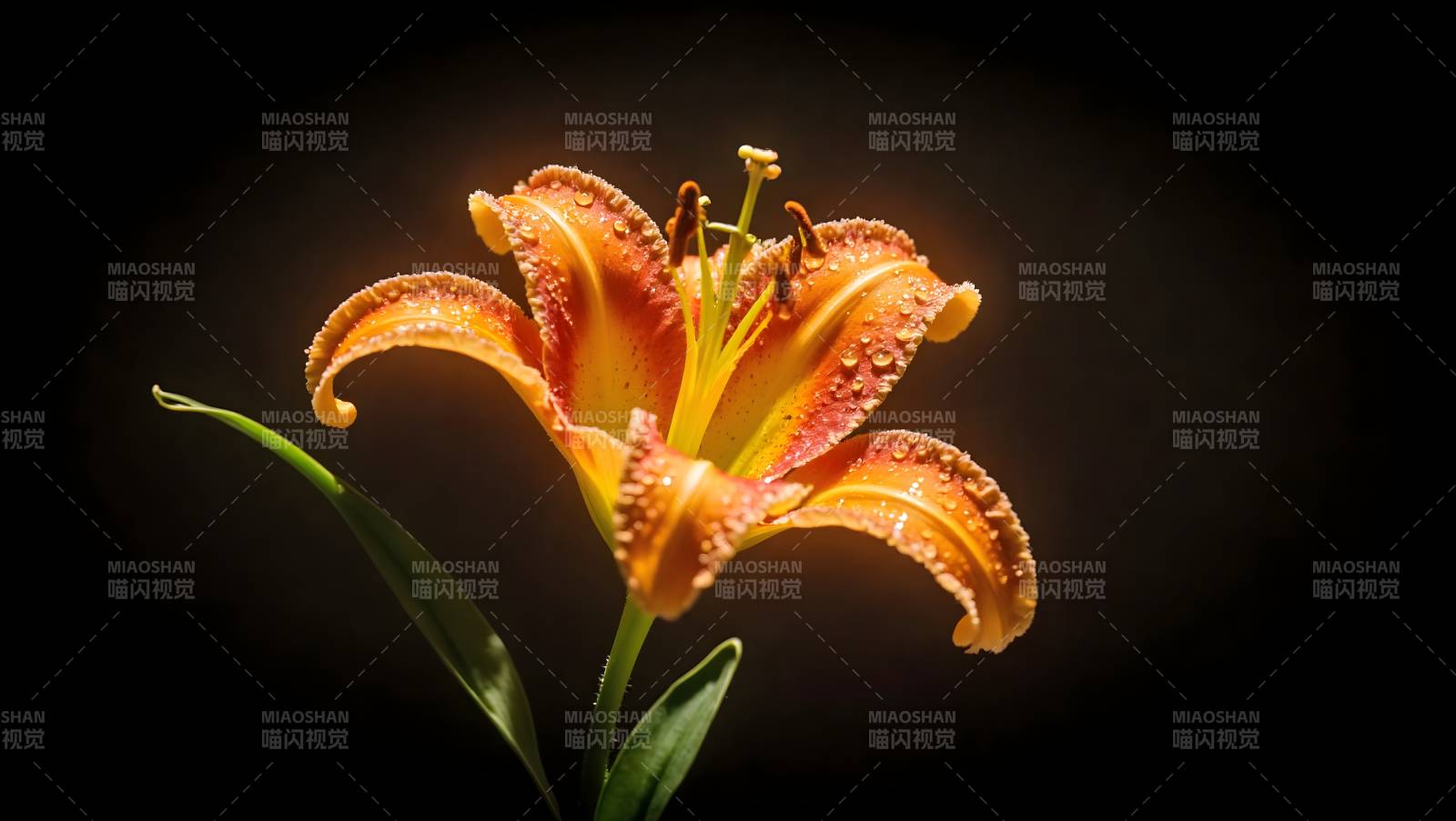 橙色萱草花绽放图片