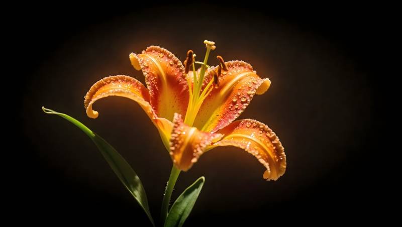 橙色萱草花绽放图片