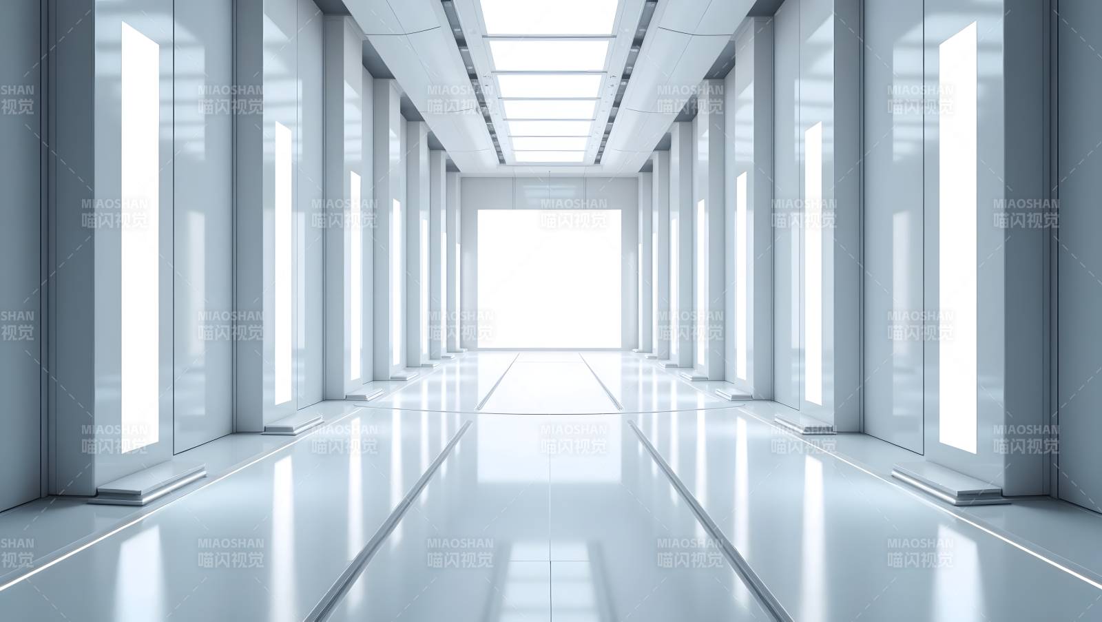 未来感白色走廊空间图片