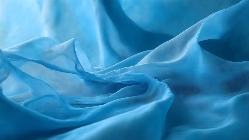 蓝色轻纱飘逸流动之美图片