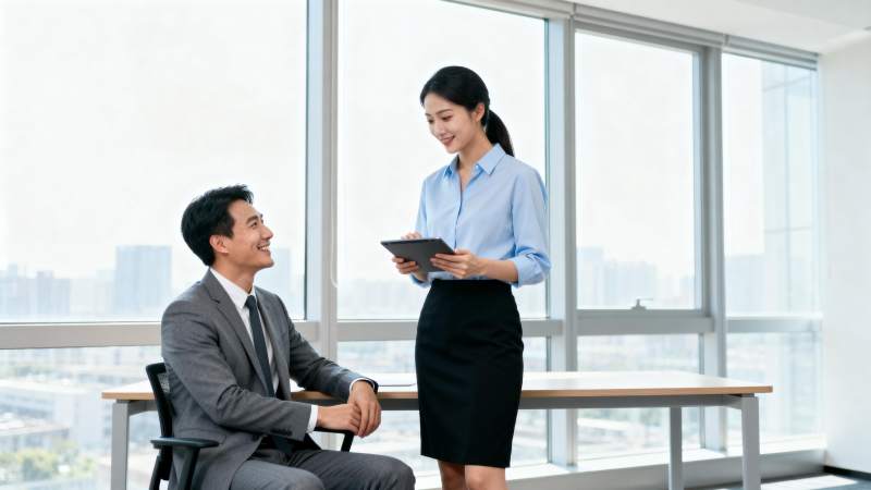 办公室商务交流场景图片