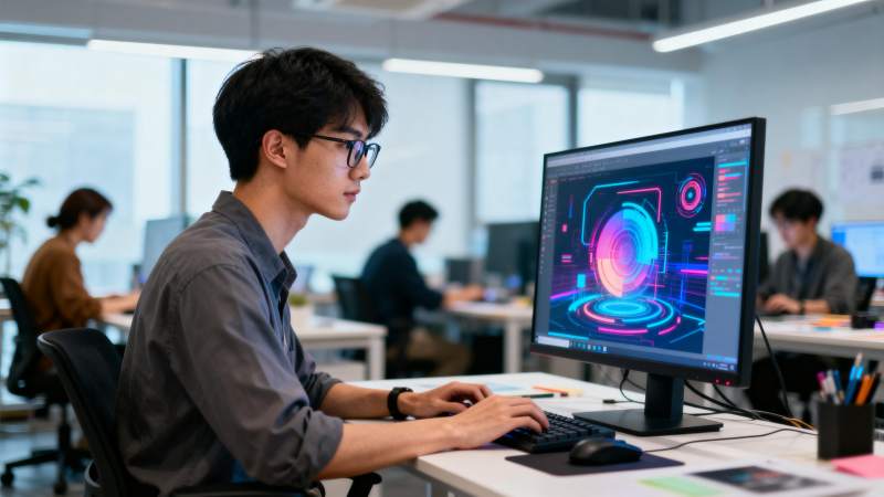 程序员专注工作图片