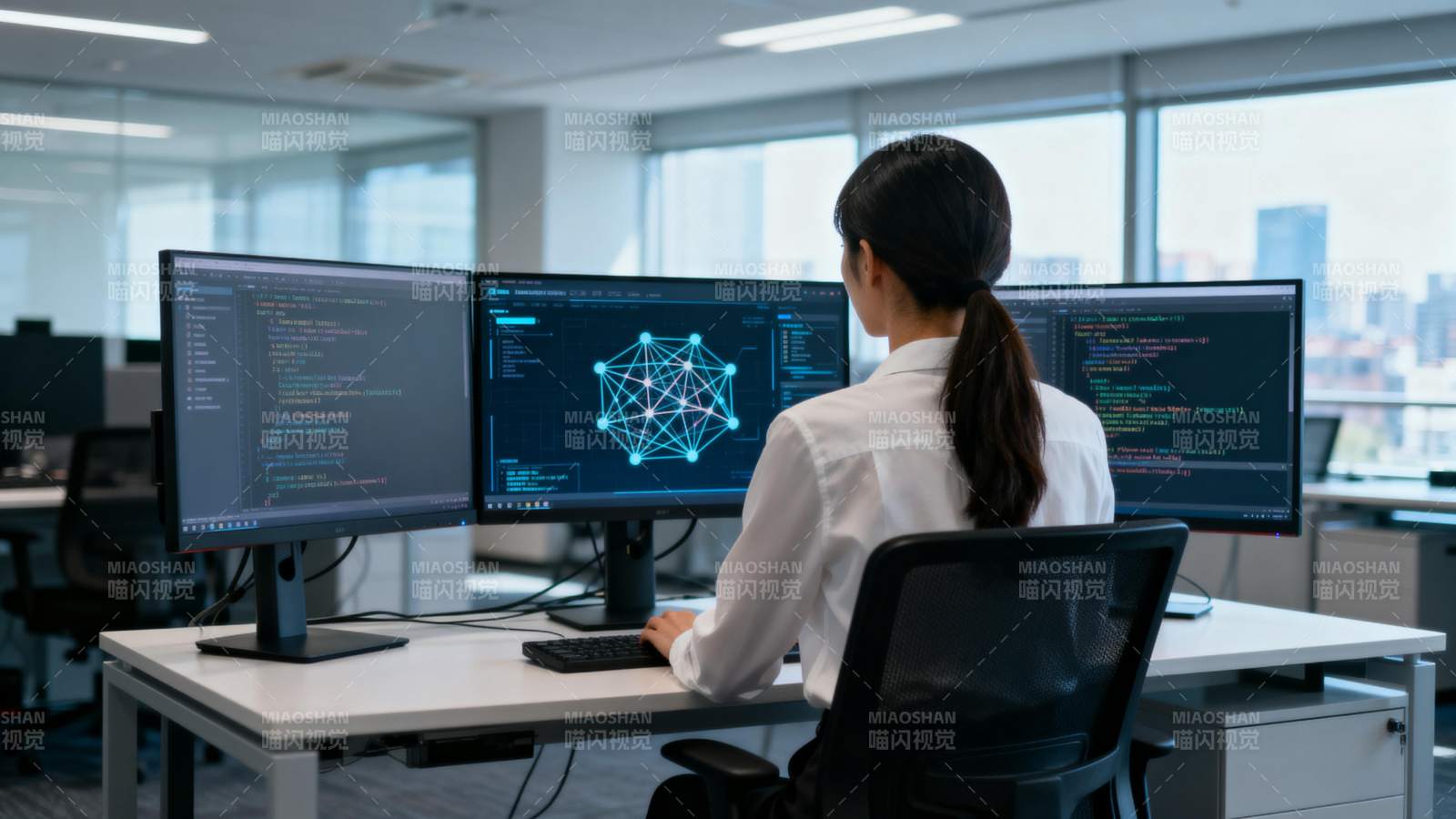 程序员专注编码工作图片