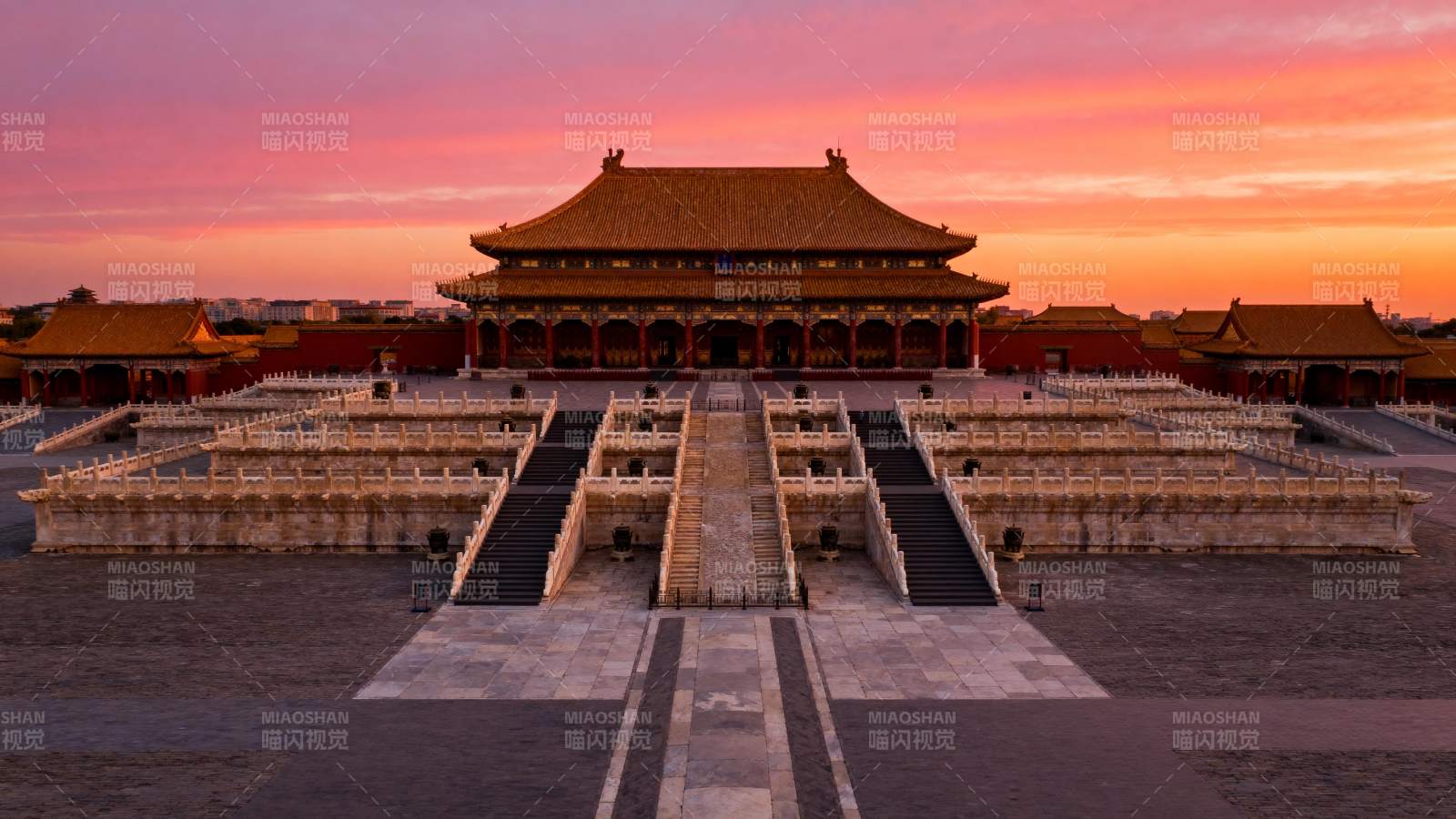 故宫夕阳美景图片