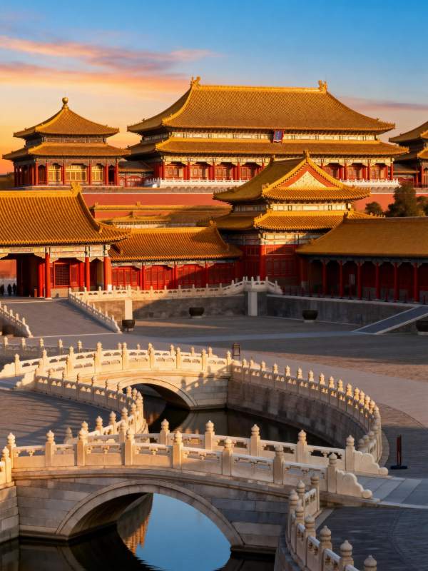 故宫晨光映金殿图片