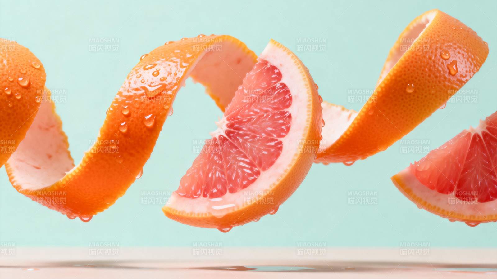 橙子切片飞舞图片