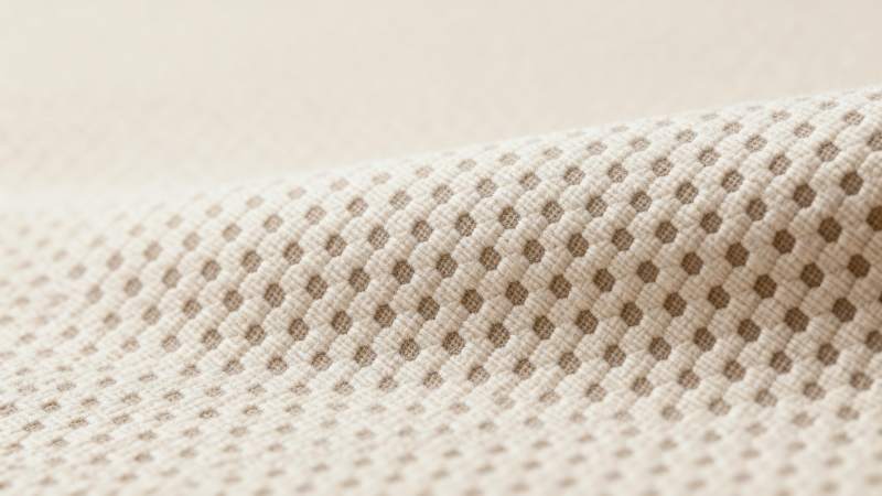 米色网眼布料特写图片
