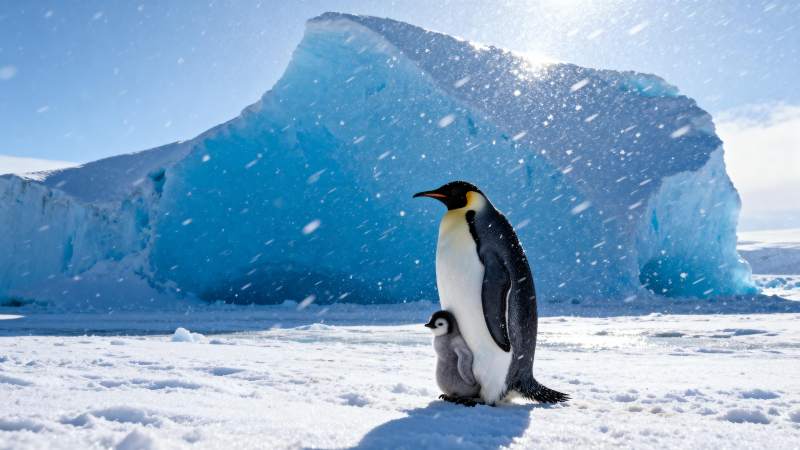企鹅与冰山图片