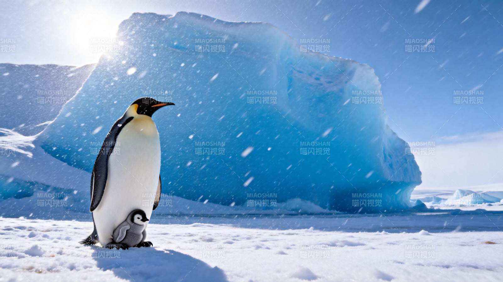 企鹅与冰山图片