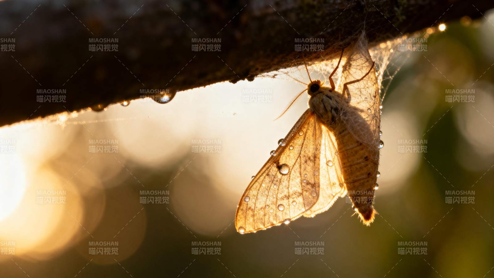 晨露中的飞蛾图片