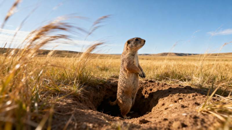 草原上的土拨鼠图片