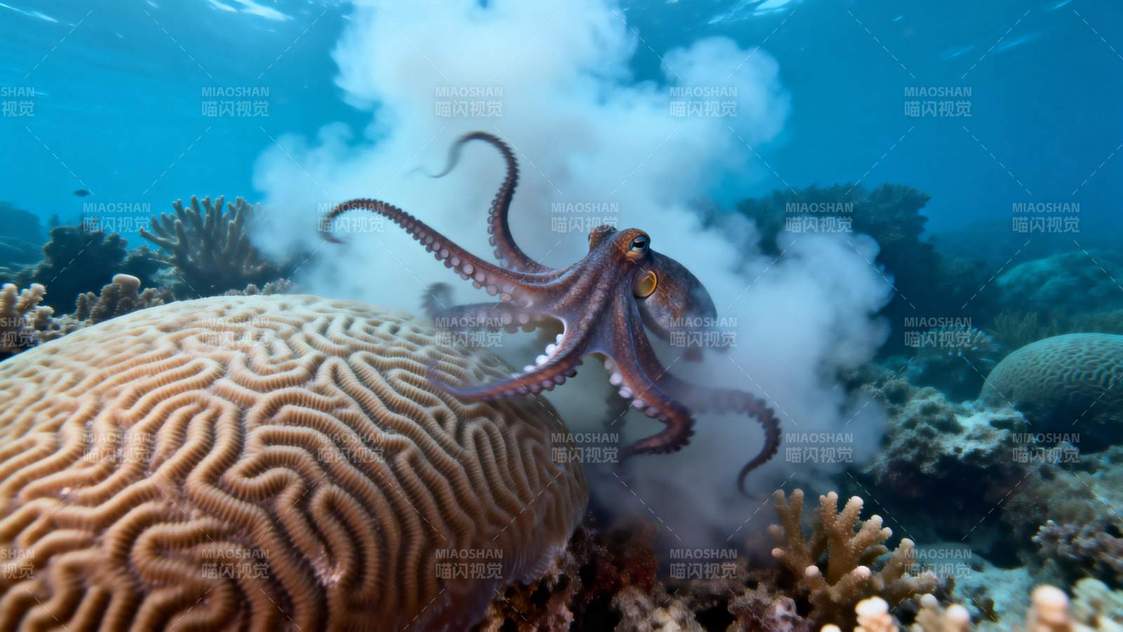 章鱼喷墨逃逸图片