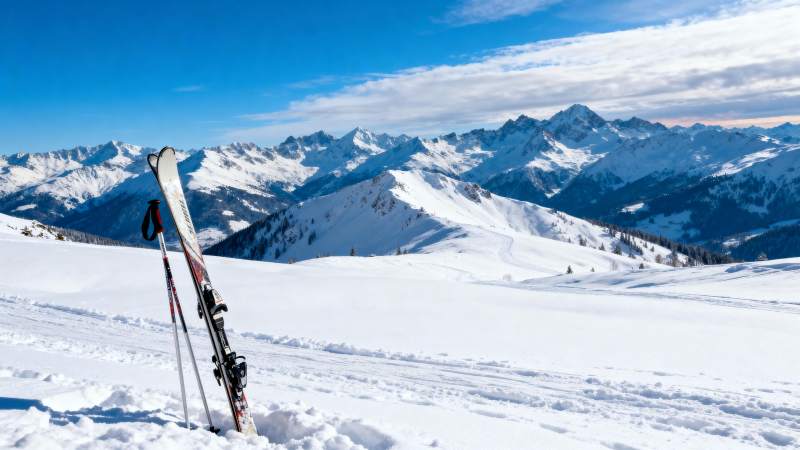 雪峰滑雪胜景图片
