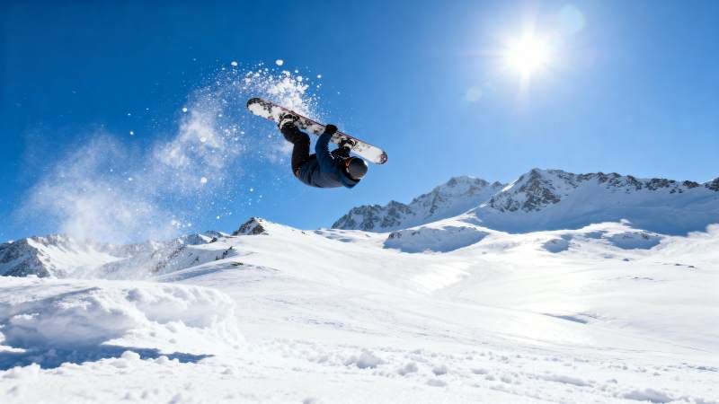 雪上飞驰 腾空而起图片
