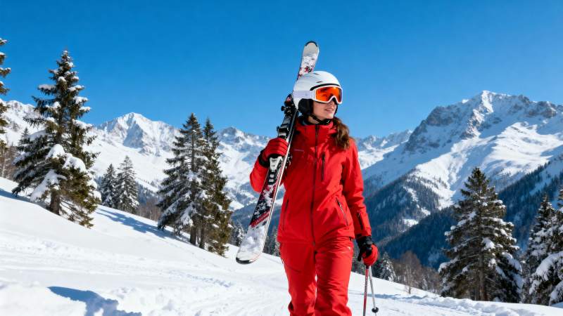雪山滑雪者图片