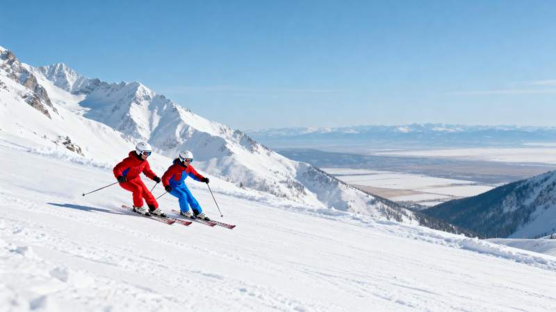 雪地滑雪乐图片