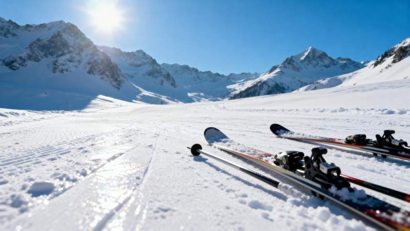 雪山滑雪 阳光明媚图片