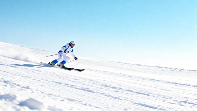 雪地疾驰的滑雪者图片