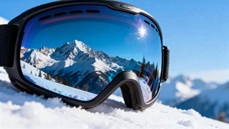 雪镜映雪山美景图片