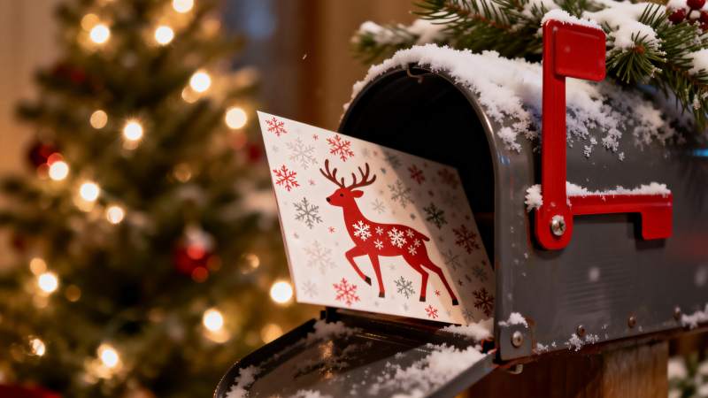 圣诞邮筒寄出祝福图片