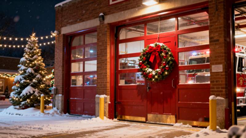 圣诞夜的消防站图片