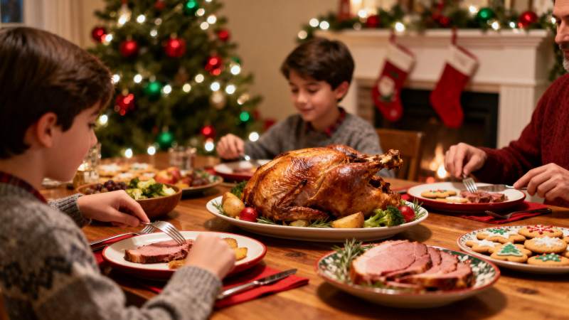 温馨圣诞家宴图片