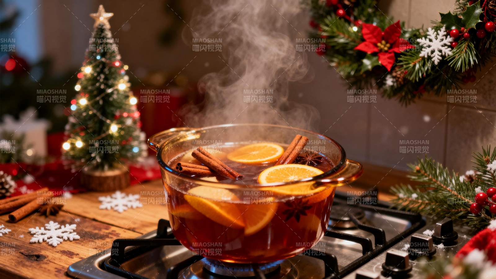 热红酒飘香圣诞夜图片