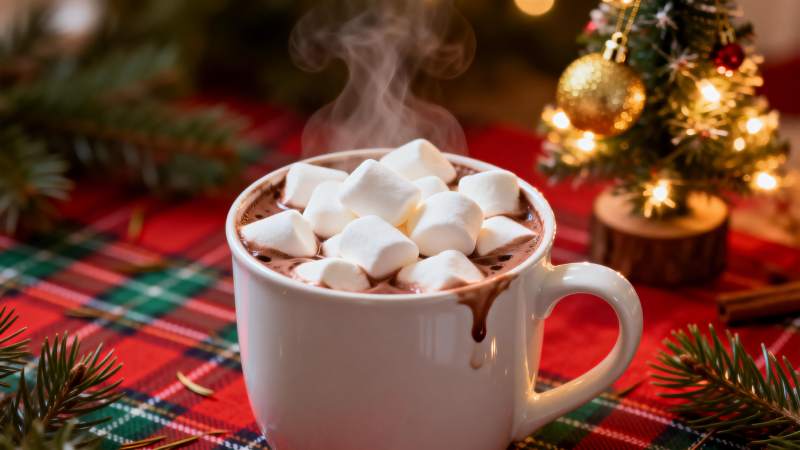 热巧克力与棉花糖图片