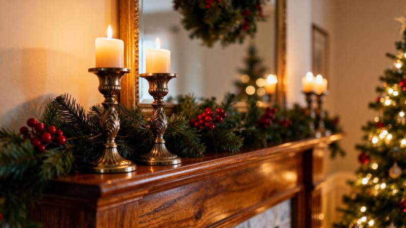 圣诞温馨壁炉景图片