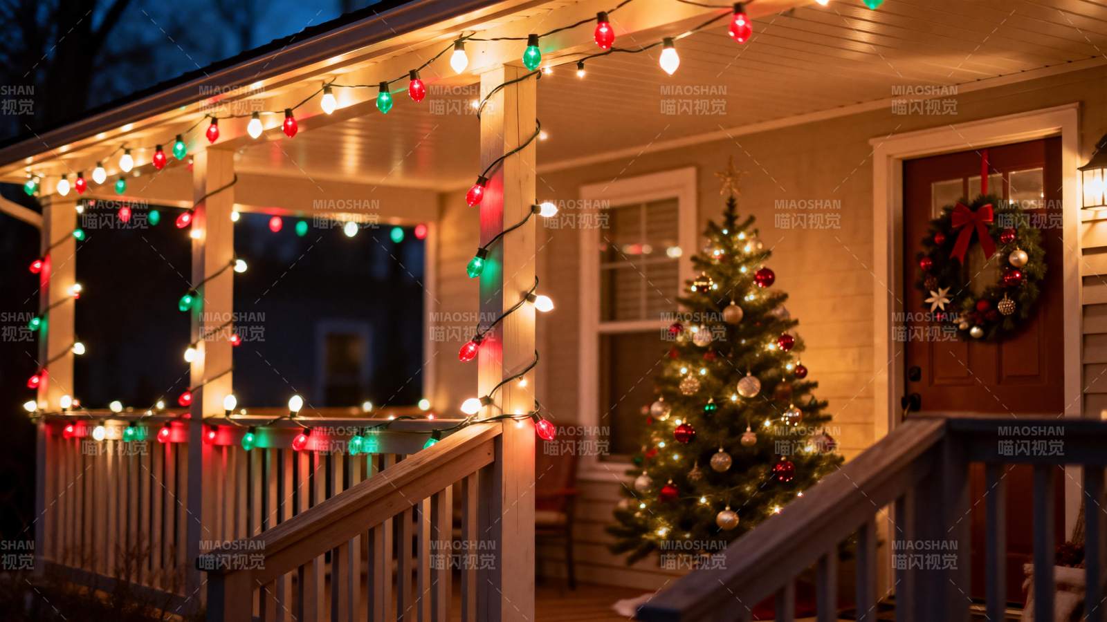 温馨圣诞夜景图片