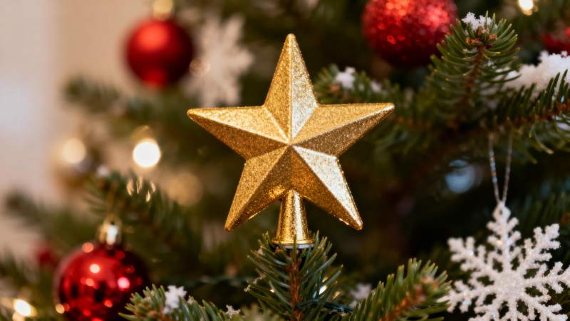 圣诞树顶金星装饰图片