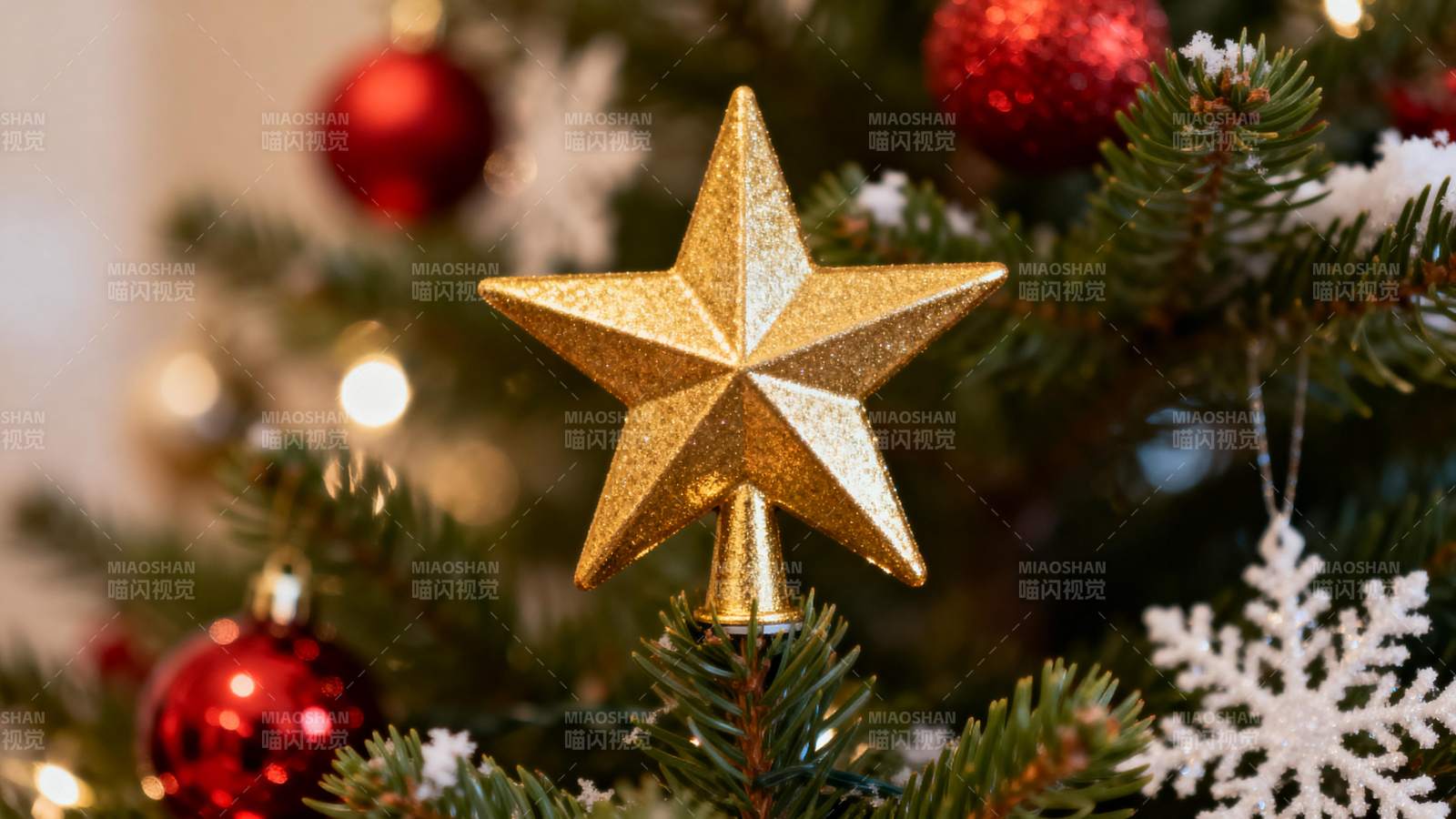 圣诞树顶金星装饰图片