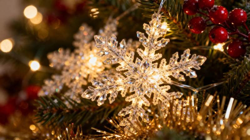 璀璨雪花圣诞树图片