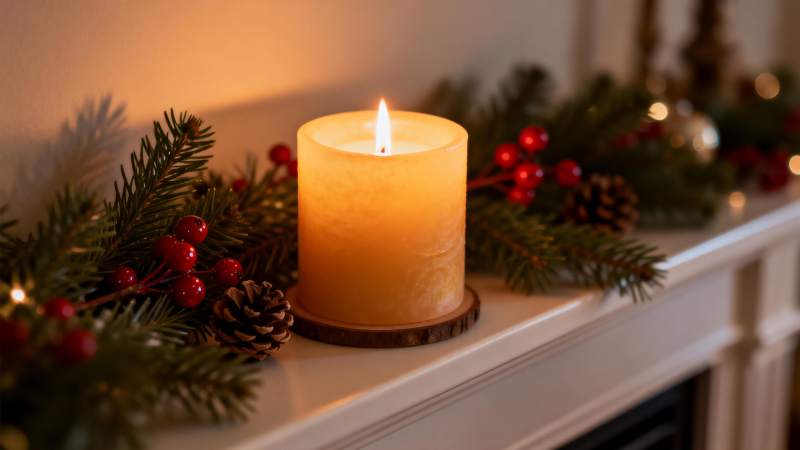 圣诞烛光温馨夜图片